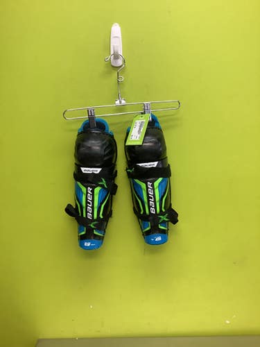 Used Bauer 1X Youth Shin Guards Black 10" 11686-S000044819
