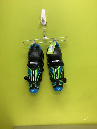 Used Bauer 1X Youth Shin Guards Black 10" 11686-S000044819