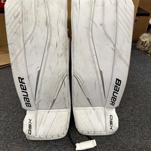 White Bauer GSX (2023 Model) Goalie Leg Pads (Used) | Junior Small (26+)
