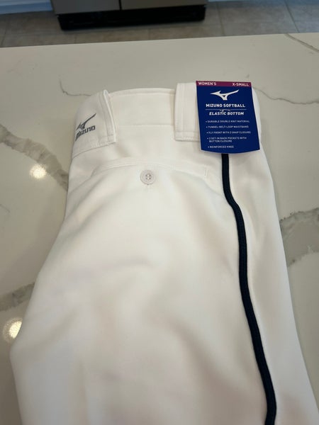 White Women's XS Adult Mizuno Game Pants (New)