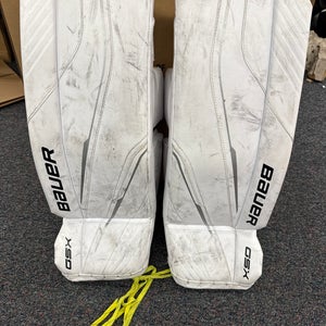 White Bauer GSX (2023) Goalie Leg Pads (Used) | Junior Small (26+)