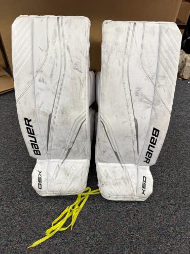 White Bauer GSX (2023) Goalie Leg Pads (Used) | Junior Small (26+)