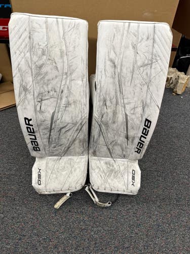 White Bauer GSX (2023 Model) Goalie Leg Pads (Used) | Junior Large (30+)
