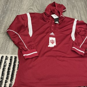 NWT men's small Adidas Indiana Hoosiers long sleeve basketball shooting hoodie FTBL