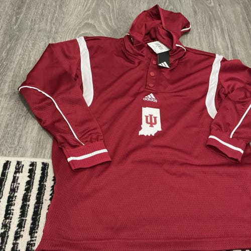 NWT men's small Adidas Indiana Hoosiers long sleeve basketball shooting hoodie FTBL