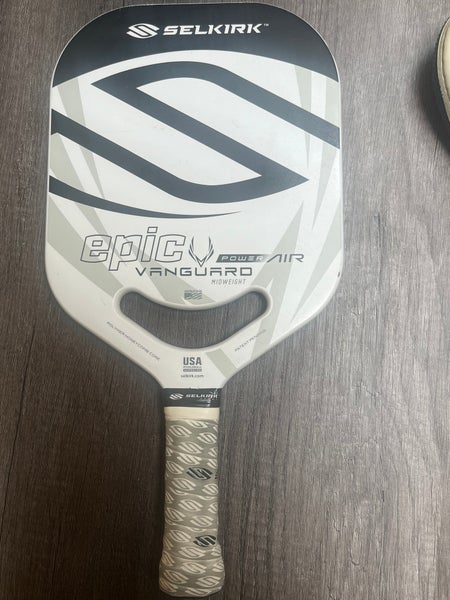 White Selkirk Vanguard Power Air Epic Midweight Pickleball Paddle (Used)