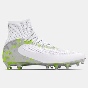 New men's 9 Under Armour highlight 2 MC white/green 3028659-100 football/lacrosse cleats
