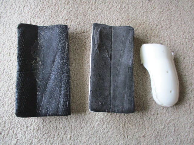 2 foam hockey goalie catching glove cuffs and 1 thumb piece