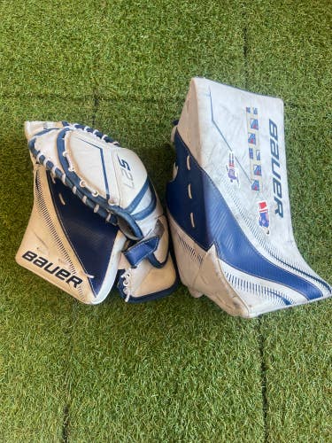 Junior Bauer Supreme S27 Goalie Glove & Blocker Regular (Used)
