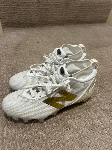 New NB White And Gold Freeze Cleats