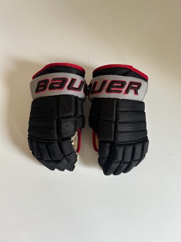 Used Black/Grey/Red Bauer Pro Series 14" Pro Stock Hockey Gloves
