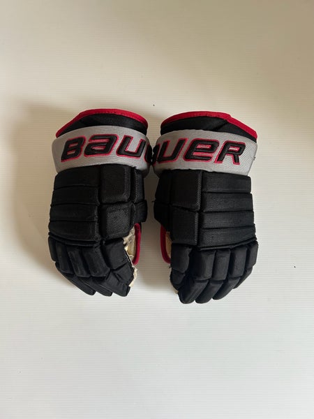 Used Black/Grey/Red Bauer Pro Series 14" Pro Stock Hockey Gloves