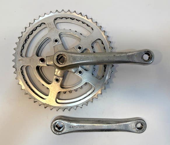 Vintage SR Sakae Ringyo Custom 165mm 52/4734 Silver Aluminum Triple Crankset