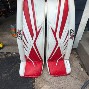 Red & white Senior 36+1" Brian's SubZero Pro 3 Goalie Leg Pads