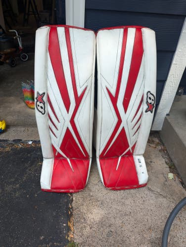 Red & white Senior 36+1" Brian's SubZero Pro 3 Goalie Leg Pads