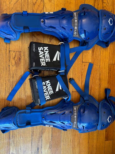 EvoShield Intermediate Catcher's Leg Guards Adjustable 15.5-17.5 with Knee Savers