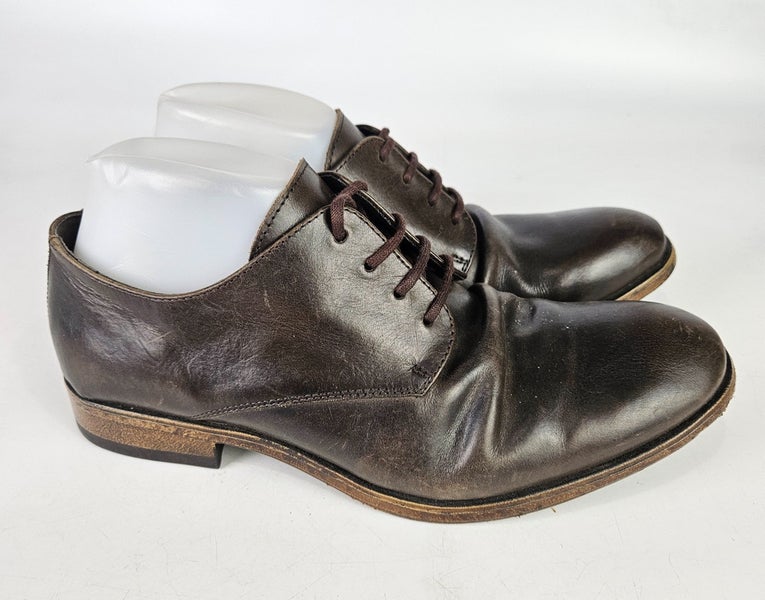 FLY London Men's Brown Leather Oxford Derby Shoe Size: 42  / 9
