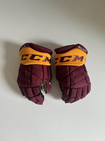 Used Maroon/Gold Senior CCM HGPJS 14" Pro Stock Gloves