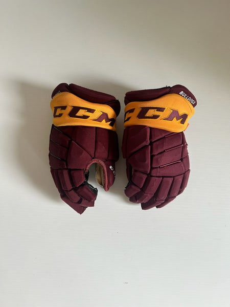 Used Maroon/Gold Senior CCM HGPJS 14" Pro Stock Gloves