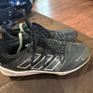 Black Men's Size M 11.0 (W 12.0) Adult Adidas Low Top Adizero Metal (Used)