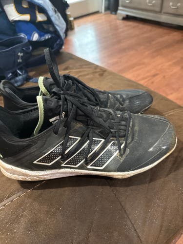 Black Men's Size M 11.0 (W 12.0) Adult Adidas Low Top Adizero Metal (Used)