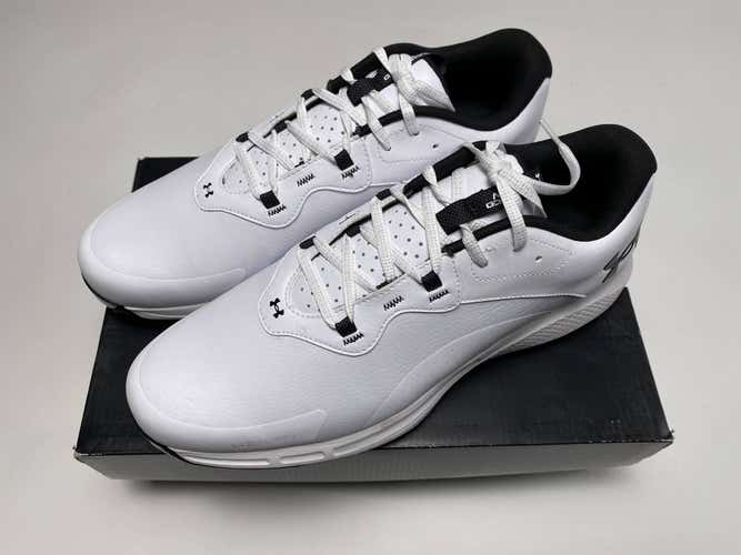 Under Armour Charged Draw 2 Golf Shoes White Black Men's SZ 11.5 (3026398-100)