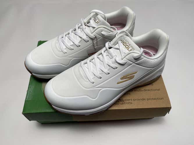 Skechers Go Golf Skech-Air Dos Golf Shoes White Gold Women's SZ 10 (123004)