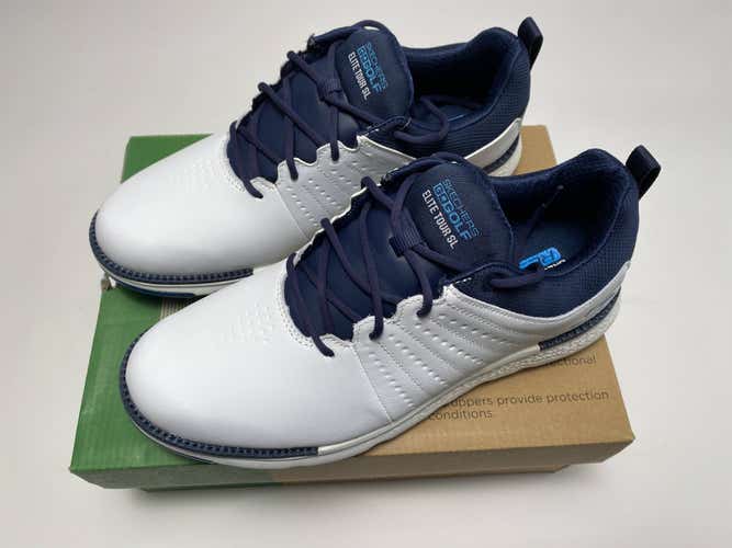 Skechers Go Golf Elite Tour SL Golf Shoes White Blue Men's SZ 8 (214004)