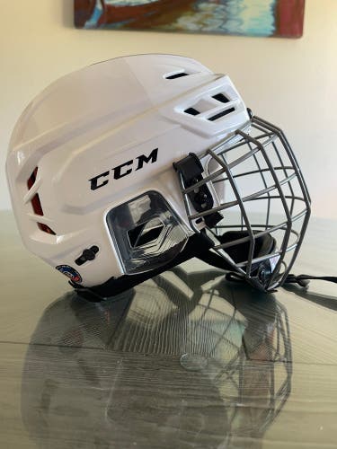Medium CCM Tacks 710 Helmet Pro Stock (Used) Includes Cage.