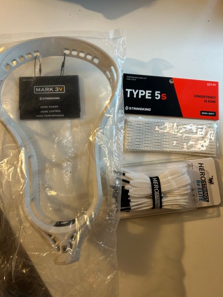 Brand new white Stringking 3V with 5s and hero strings
