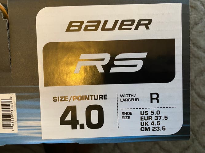 Bauer RS Inline Skates Regular Width Size 4 (Hardly Used!)