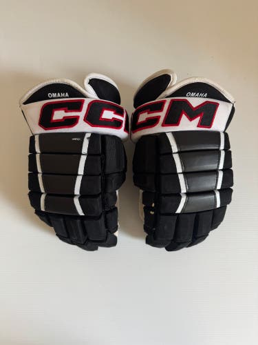 Used Black/White/Red CCM HG97 14" Pro Stock Gloves
