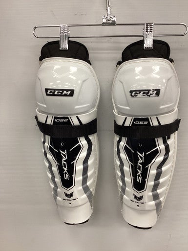 Used CCM TACKS 1052 Junior Shin Guards White 12" 11851-S000035563