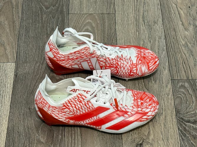 Adidas Adizero Electric Orange/White Football Cleats IH8570 Size 8