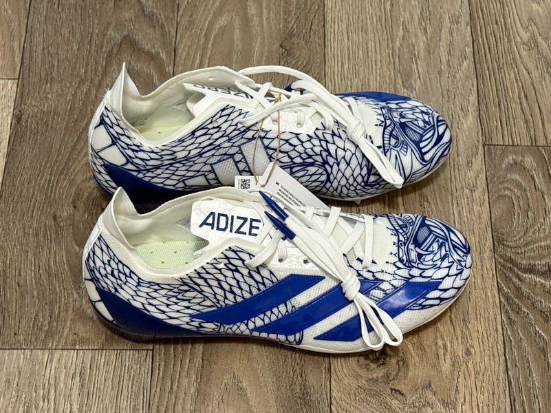 Men’s Size 8.5 adidas Adizero II Electric Football Cleats Snakeskin Blue IH8569
