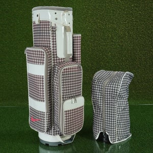 VINTAGE NIKE DESIGNER BRASSIE WOMEN'S CART GOLF BAG 10 WAY, PLAID ~ READ!!