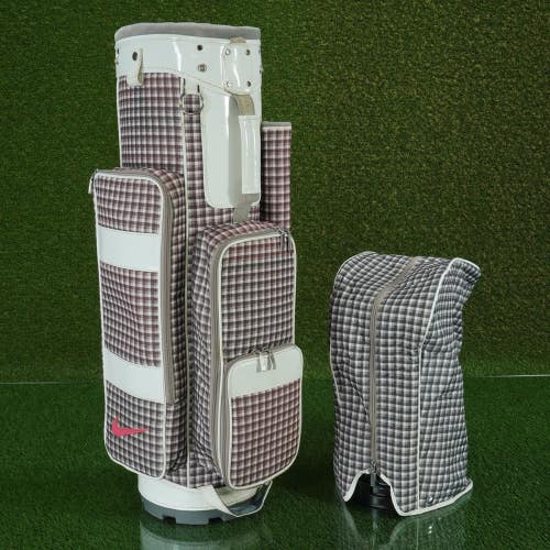 VINTAGE NIKE DESIGNER BRASSIE WOMEN'S CART GOLF BAG 10 WAY, PLAID ~ READ!!