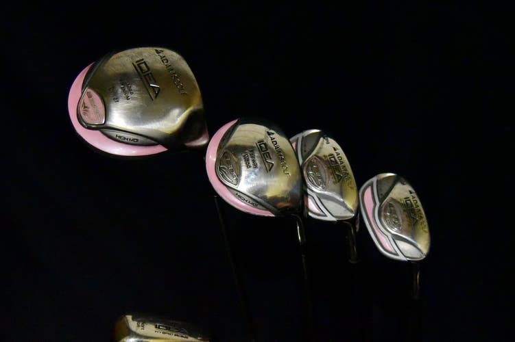 ADAMS GOLF IDEA SET DRIVER/WOOD/HYBRIDS/IRON/SAND WEDGE, PUTTER, L FLEX NEW GRIP