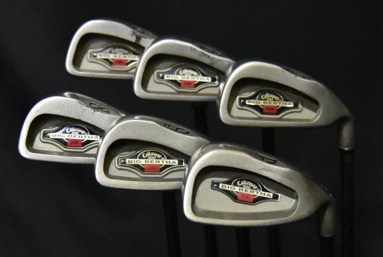 CALLAWAY BIG BERTHA IRONS SET 5-9, PW IRONS, STIFF FLEX, RH, SHAFT 38" (5I)