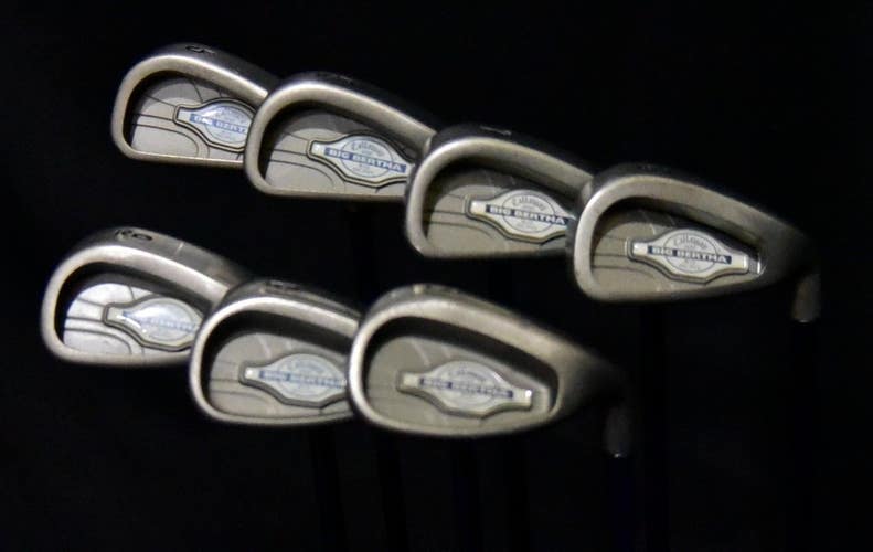 CALLAWAY BIG BERTHA X-12 IRON SET 5-9, PW, SW STIFF FELX, RH, SHAFT 39" (5I)