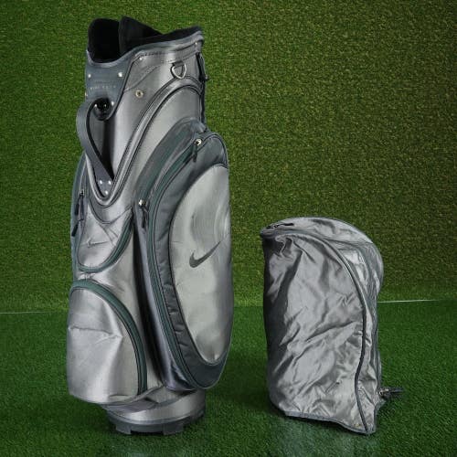 NIKE GOLF LADIES CART BAG 7 WAY DIVIDERS WOMENS GOLF BAG, SILVER  & GRAY / BLUE!
