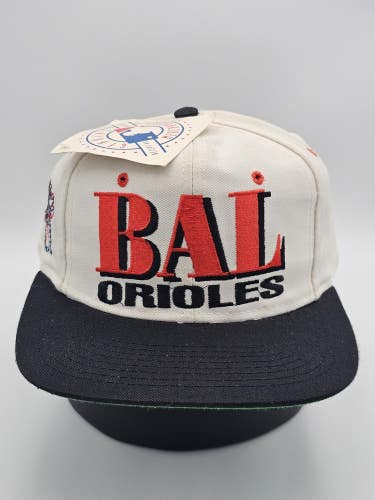NEW Vintage Baltimore Orioles MLB Sports Logo 7 Vtg Hat Cap Vtg White Snapback