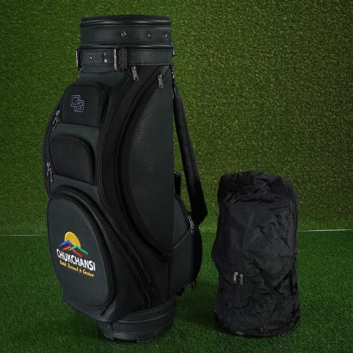 CLUB GLOVE CART BAG 6 WAY BLACK CHUKCHANSI GOLD RESORT CASINO ~ BRAND NEW!!