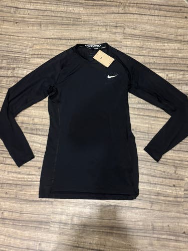 Nike Pro Dri Fit Base Layer Compression Shirt Long Sleeve Adult Large Black New