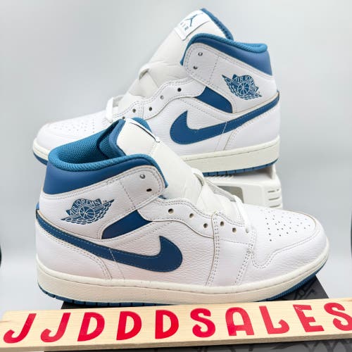 Nike Air Jordan 1 Mid SE Industrial Blue White Shoes FN5215-141 Men's Sz 9.5 NEW