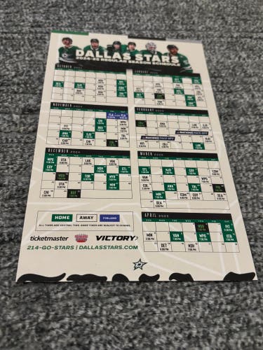 Dallas Stars NHL 2024 2025 Magnetic Hockey Schedule