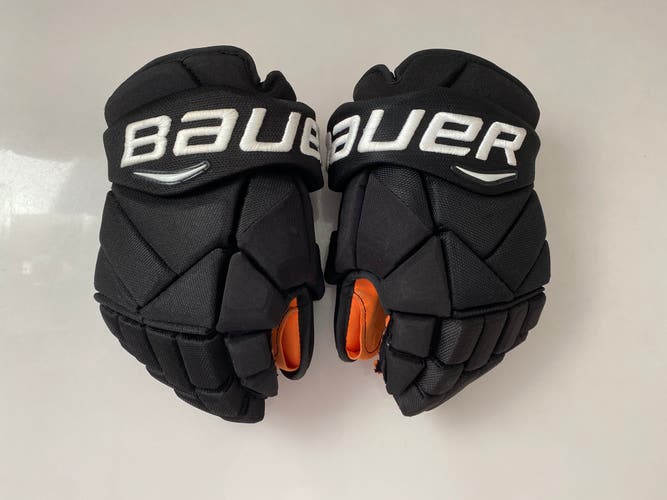 Pro Stock Bauer Vapor 1X Pro Hockey Gloves Black/Orange Palm 13”