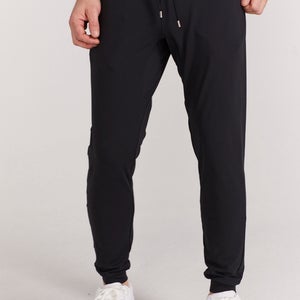 men's M black jogger Sweatpants drawstrings elastic waistband 25"-36"