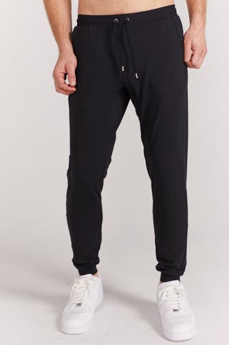 men's M black jogger Sweatpants drawstrings elastic waistband 25"-36"