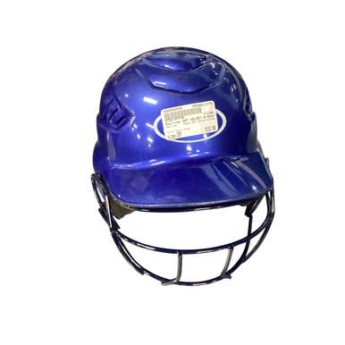 Used Rawlings BAT HELMET W/MASK Batting Helmet w/Mask Royal Blue SM 11479-S000400494